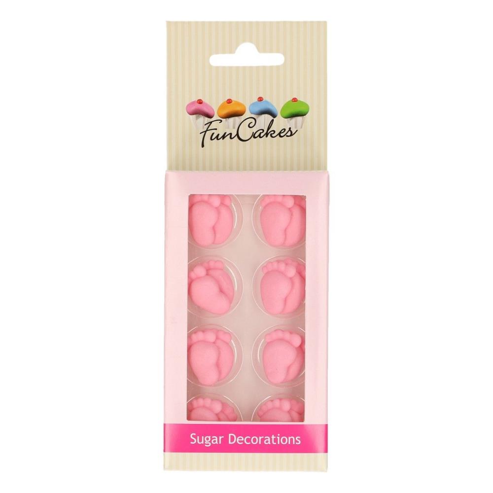 FUNCAKES DECORATION PIEDS DE BEBE FILLE EN SUCRE 16PCES