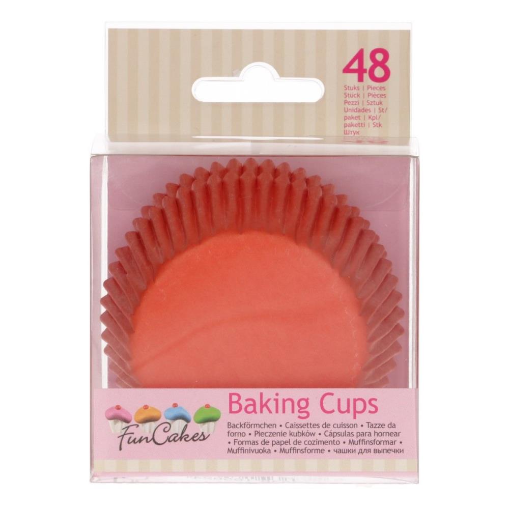 FUNCAKES ORANGE CUPCAKE CASE 48 PCES