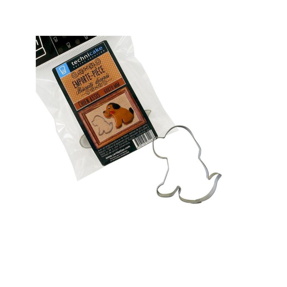 TIN COOKIE CUTTER SITTING DOG