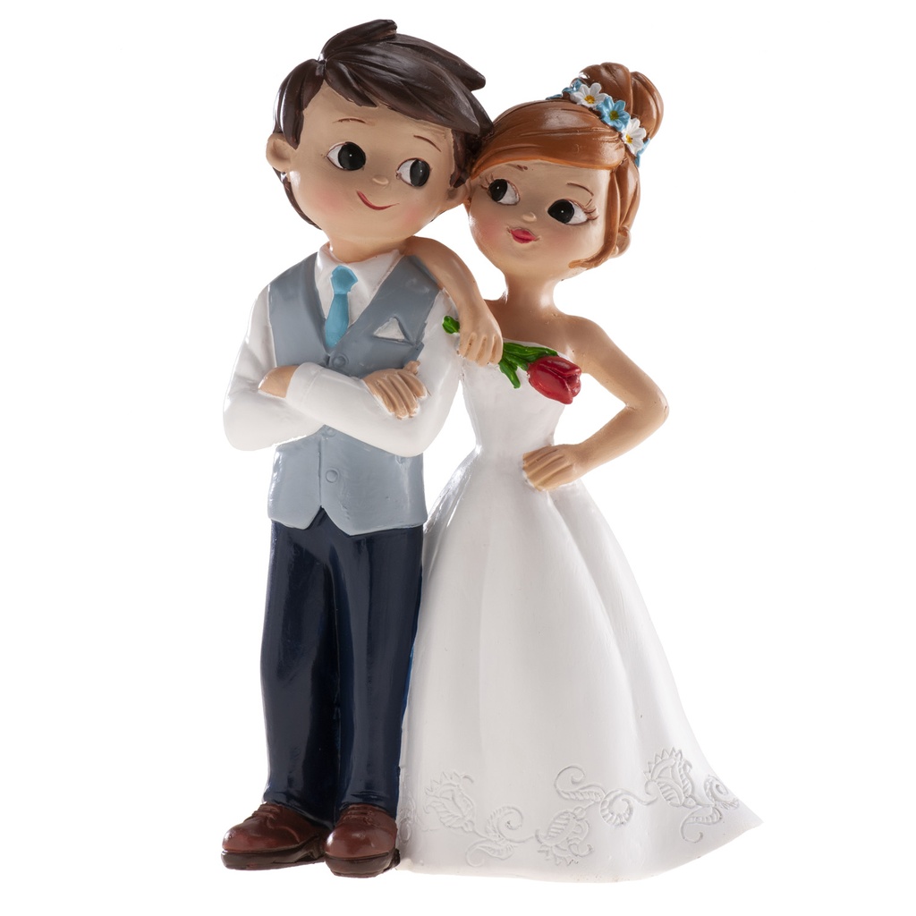 MARRIED COUPLE FIGURINE WITH FLOWER 16CM