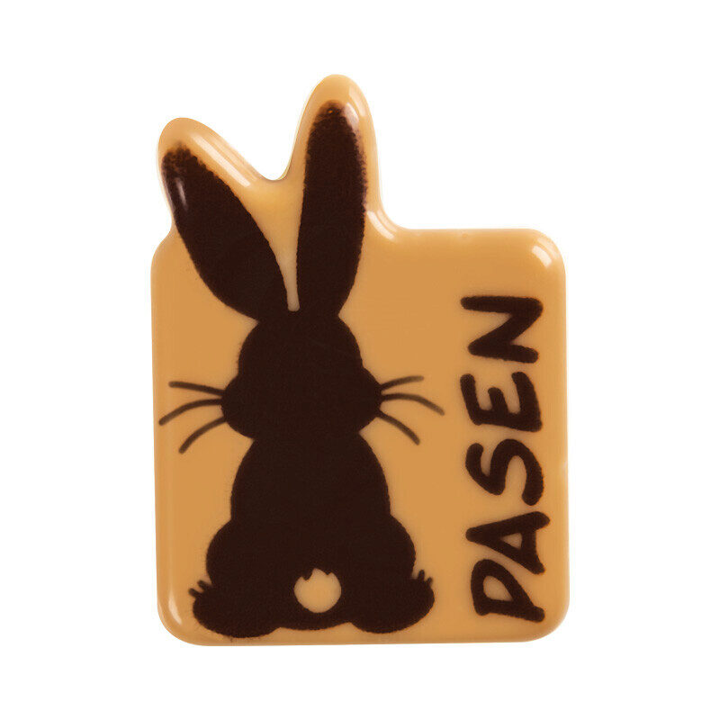 2069473 PASEN RABBIT BACK BLOCK 35X25MM CHOCOLATE CARAMEL 120 PCES ***ON ORDER***