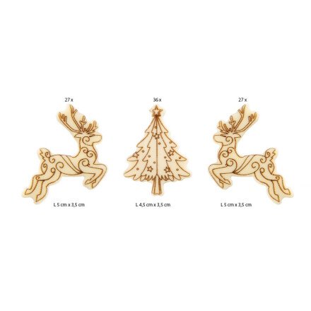 2015854 CHOCOLATE DEER & FIR TREE BLOCK +- 5CM 90 PIECES