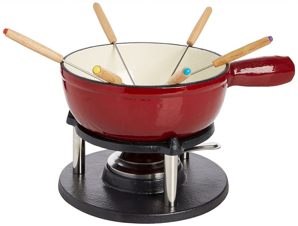 BAUMALU FONDUE SAVOYARDE FONTE ROUGE 21XH8CM CAQUELON A/POIGNEE - 4 À 6 P
