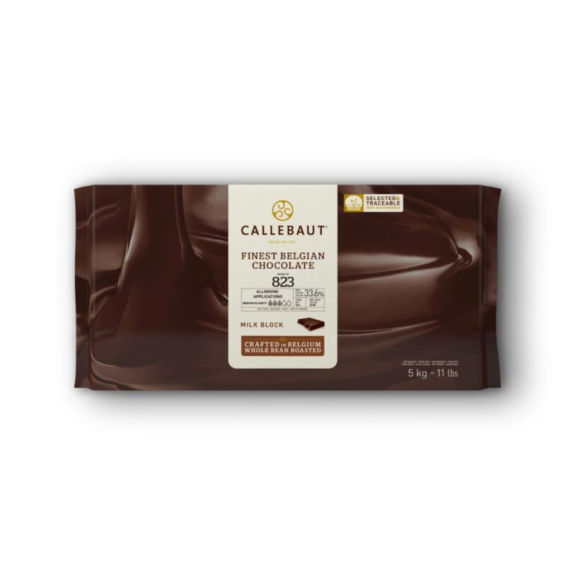 CALLEBAUT 823NV-120 MELKCHOCOLADE BLOK 34%  VERPAKT KARTON VAN 5KG