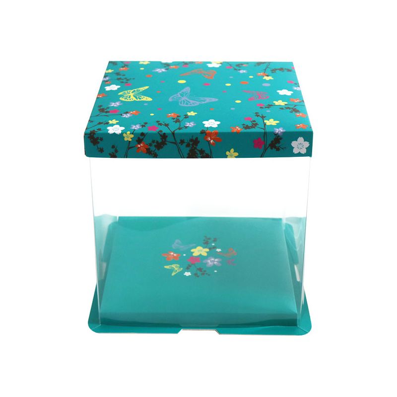 *FF*GATOBOX BOITE A GATEAU VITRINE PAPILLON 31X31X26CM