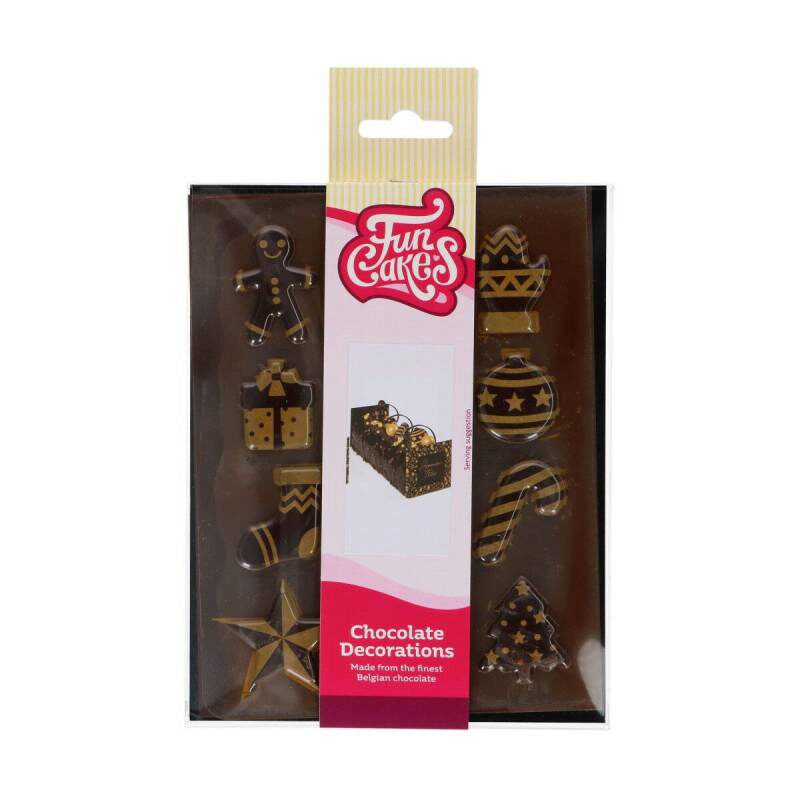 FUNCAKES CHOCOLADE DECORATIES GOUD 12ST