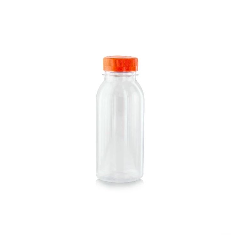 PLASTIC FLES ORANJE DOP 250ML 270ST