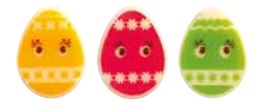 061042 PCB EGGS CB MIMI 3 DESIGNS 2X1.5 CM 275PCES ***S/CD***