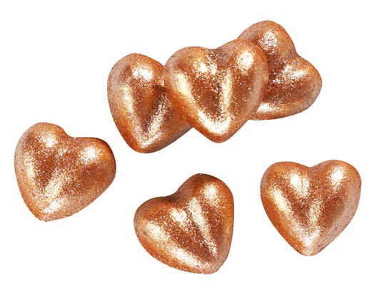 008630 PCB COEURS CN SCINTILLANTS BRONZE 1,4X1,38CM 200 G ***S/CD***
