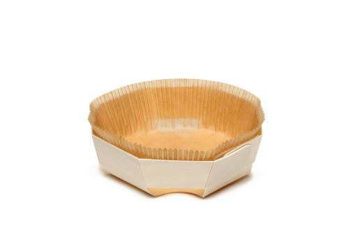 OCTORON Ø 180MM H50MM NEUTRAL + PLEATED PAPER CARTON 120 PCES