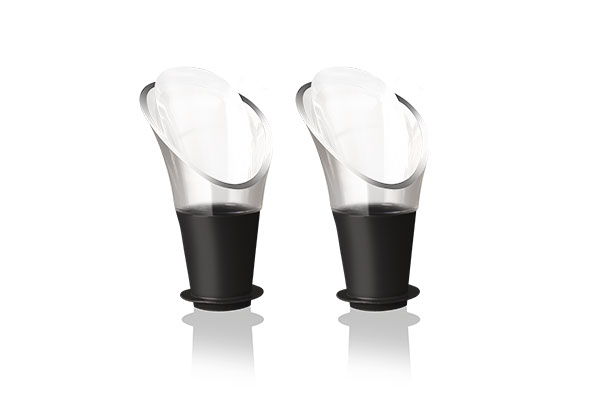 VACU-VIN 2 BOUCHONS/BECS VERSEUR ANTI-GOUTTES CRISTAL