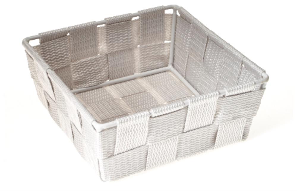 XSM LIGHT GRAY ROPE SQUARE BASKET 15X15XH/5.5CM