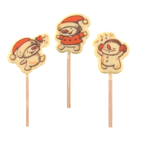 088259 PCB BLISTERS LOLLIPOPS UNDER THE SNOW 45 PIECES. 3 DESIGNS 5.5CM 9PCS ***S/CDE***