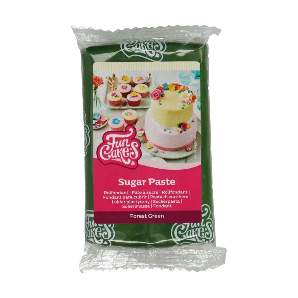 FUNCAKES DARK GREEN SUGAR PASTE 250GR