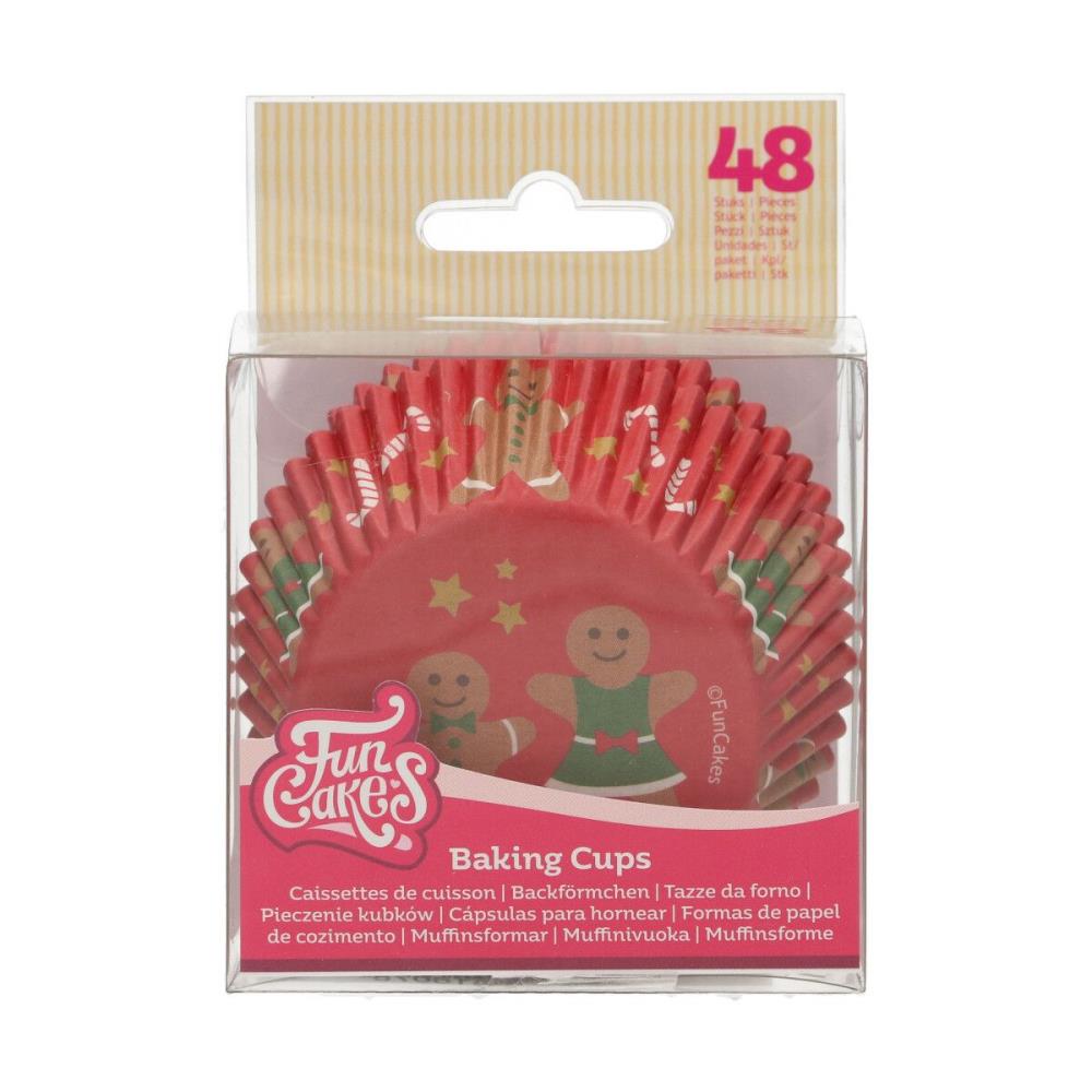 FUNCAKES GINGERBREAD MAN CUPCAKE CASE  48 PCES