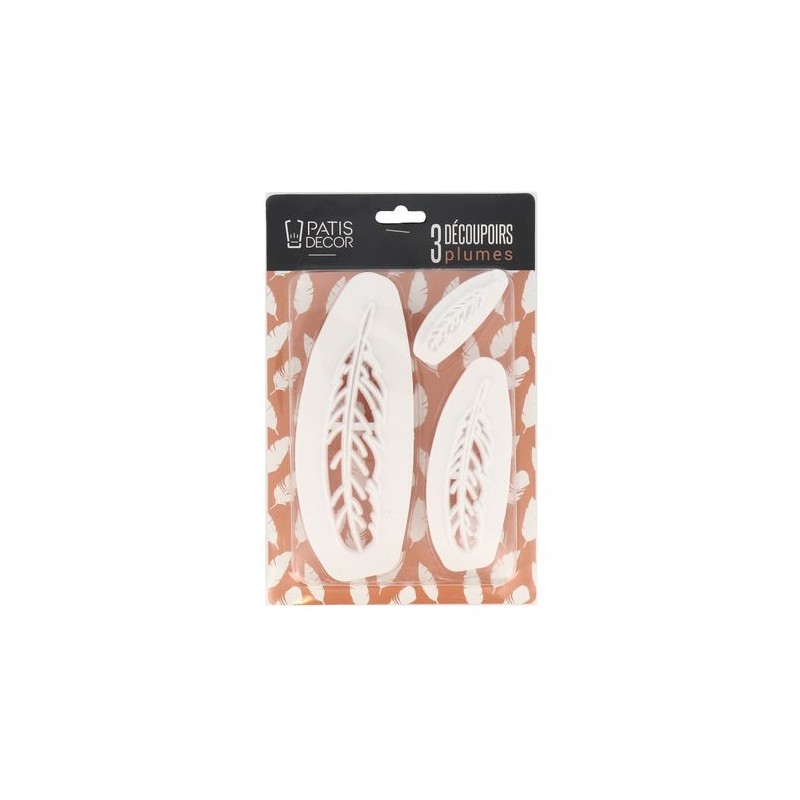 FEATHER COOKIE CUTTERS 60 MM, 110 MM AND 155 MM 3 PIECES