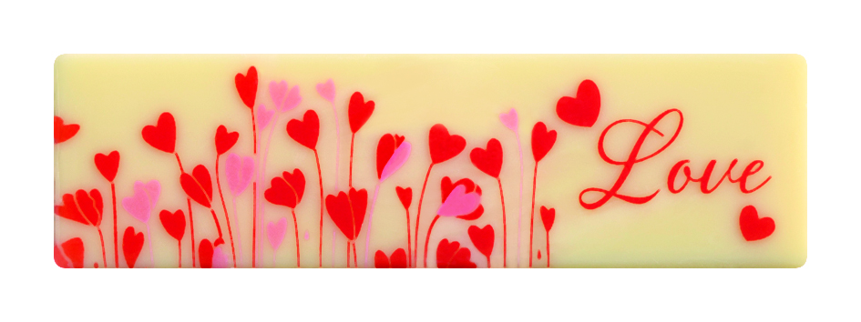 088074 PCB RECTANGLES CB LOVE 7X2CM 110PCS ***S/CDE***