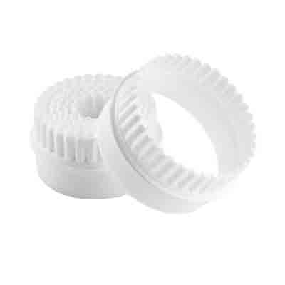 THERMO-HAUSER SET 7 EMPORTE-PIECES DOUBLES LISSES& CANNELES PLASTIQUE BLANC