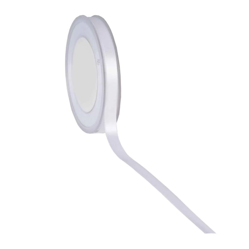 RUBAN PREMIUM DOUBLE SATIN BLANC BRILLANT 10MMX25M