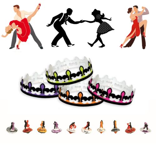100PC "DANCING SPINNING TOP" SANTON FIGURES + CROWNS ***NEW 2024***
