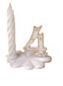 NUMBERS + PLASTIC BASE N°4 WHITE AND GOLD + CANDLE PACK OF 10 PCES