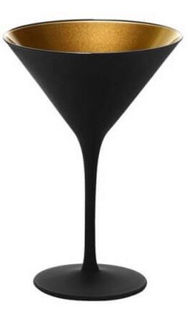 STOLZLE OLYMPIC GLASS COCKTAIL COUPE BLACK/GOLD 24CL
