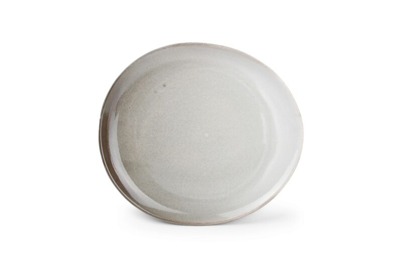 F2D GRAY CERES OVALIZED FLAT PLATE 25X23CM - 604648