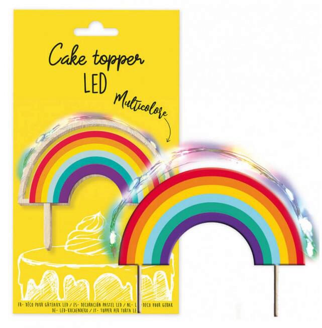 SCRAPCOOKING CAKE TOPPER LIGHT RAINBOW RECUPEL TAX INCLUDED