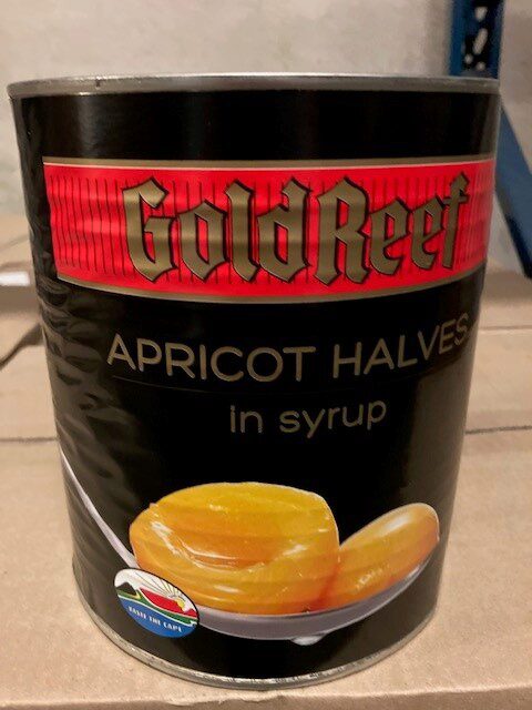 UITVERKOCHT HALFGESCHILDE ABRIKOOS IN SIROOP *GOLD REEF* 3KG