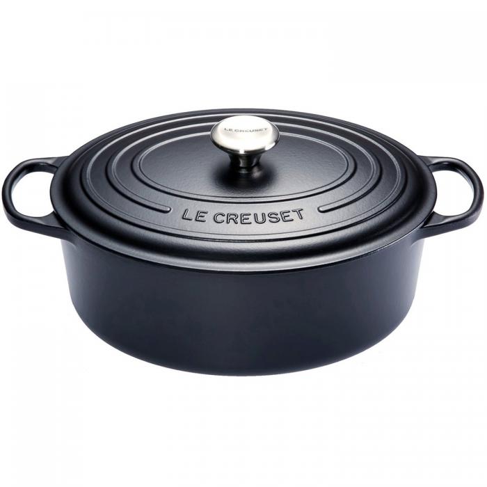 LE CREUSET COCOTTE OVALE 33CM NOIRE 7.5L  8P SIGNATURE