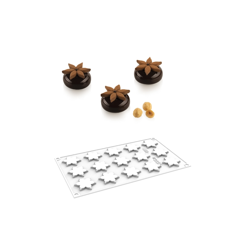 SILIKOMART SILICONEN MOLD COROLLE 4 Ø4.5CM H0.6CM