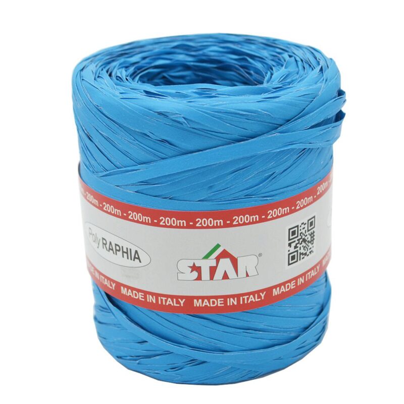POLY RAFFIA 15MM X 200M LIGHT BLUE R86