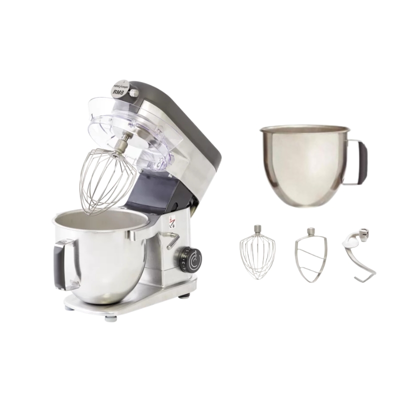 ROBOT COUPE MELANGEUR BATTEUR RM8 700W MONO +2CUVES 7,6L & 5,5L+2 FOUETS + 2 PALETTES + 2 SPIRALES