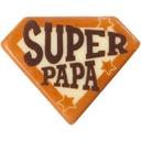 2011089 SUPER PAPA PLATE 80X65MM CHOCOLATE 30 PCES