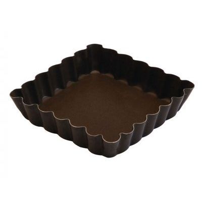 SQUARE FLUTED TARTLET CUP 10X10XH2CM NON-STICK