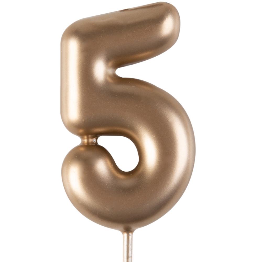 1023845 BOUGIE CHIFFRE OR "5" 4CM 12 PCES***S/CD***