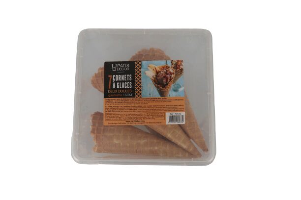 WAFFLE CONE 2 BALLS 16 CM 7PCES