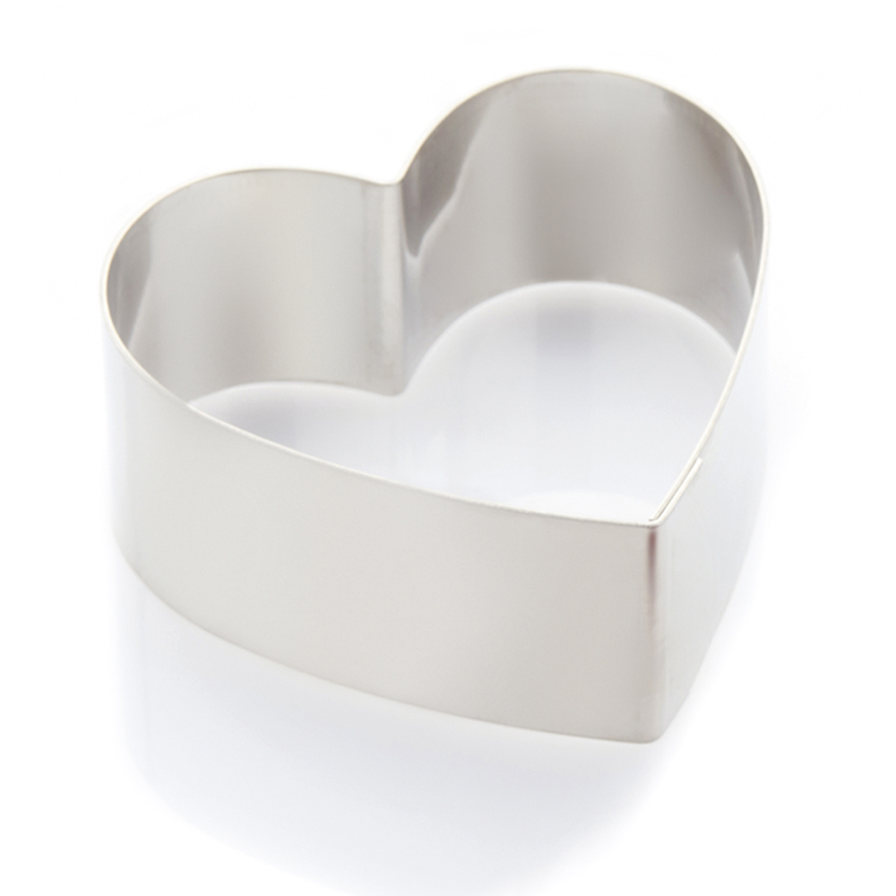 BOTTOMLESS DOME HEART IN STAINLESS STEEL 24 X 5 CM