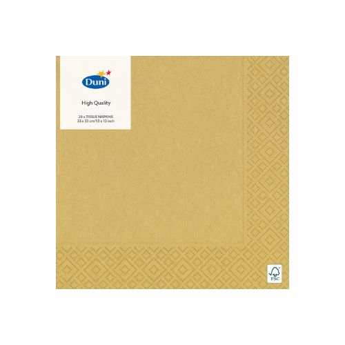 DUNI SERVIETTE OUATE 3PLIS 33X33CM OR20PCS