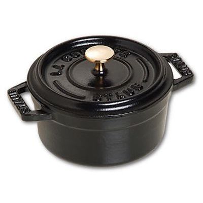STAUB RONDE ZWARTE SUDDERPOT 10CM 0,25L