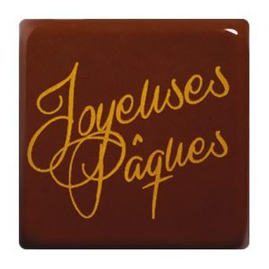 074139 PCB VIERKANTEN CN JOYEUSES PÂQUES VIERKANT 3 CM 88 STUKS ***S/CD***