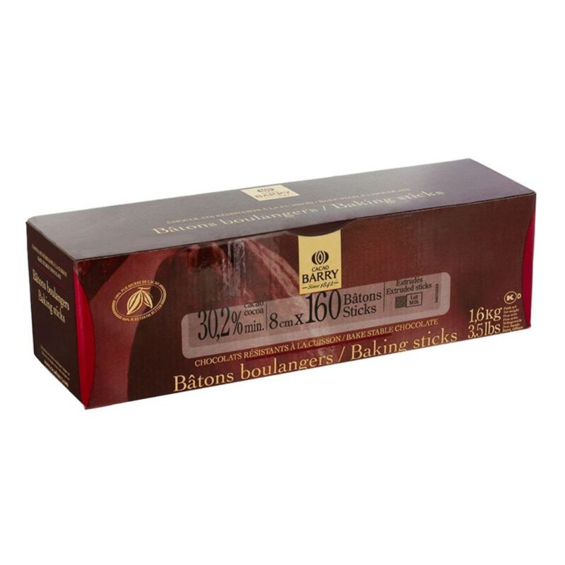 BARRY CHM-BB-168-357 MILK CHOCOLATE STICK 7.8 CM 160PCS