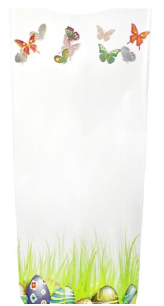  CROSS BOTTOM BAG 100X260MM EGG HUNT OPP 35MY WITH TRANSPARENT CARDBOARD BOTTOM BOX 100 PC