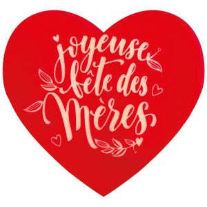 074146 PCB COEURS CB JOYEUSE FÊTE DES MÈRES 5,8X5,4 CM 100PCES ***S/CD***