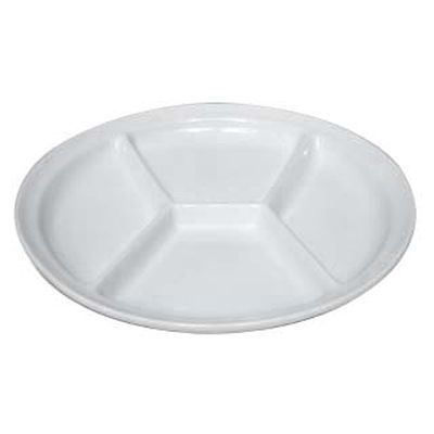 26CM FONDUEBORD - 4 VAKKEN WIT