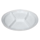 ASSIETTE FONDUE 26CM-4 COMPARTIMENTS BLANCHE