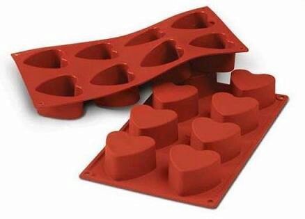  SILIKOMART SF040 MOLD 8 HEARTS Ø60 H 35MM 90ML ML NON-STICK GN1/3 -50° TO 250°