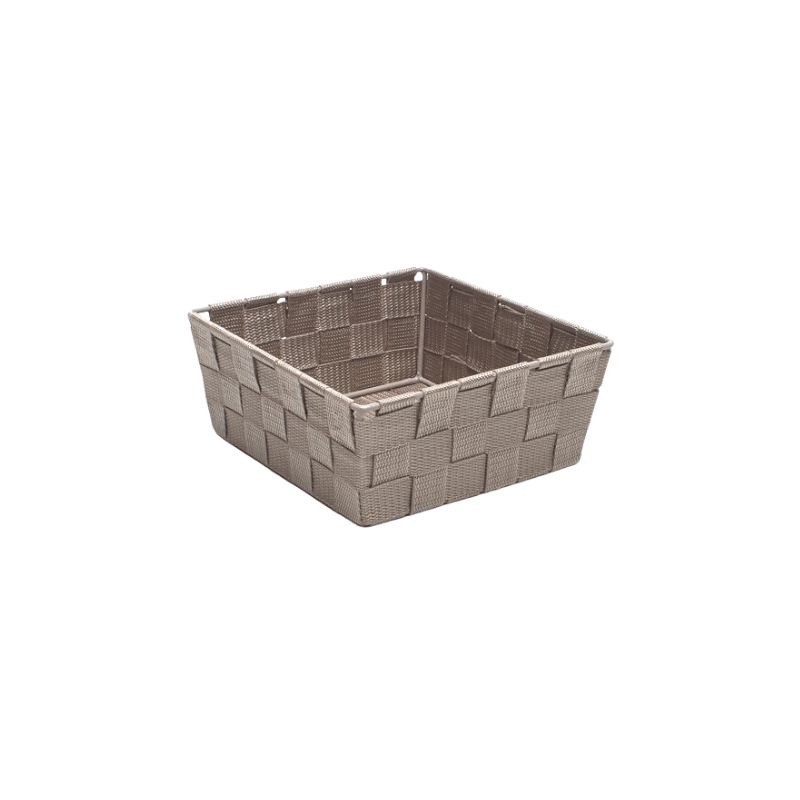 KLEIN VIERKANT TAUPE TOUWMANDJE 20X20XH8CM