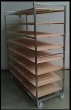 INOX DUBBEL TAART REK 8 VERDIEPINGEN 120X55CM H175CM=STUK