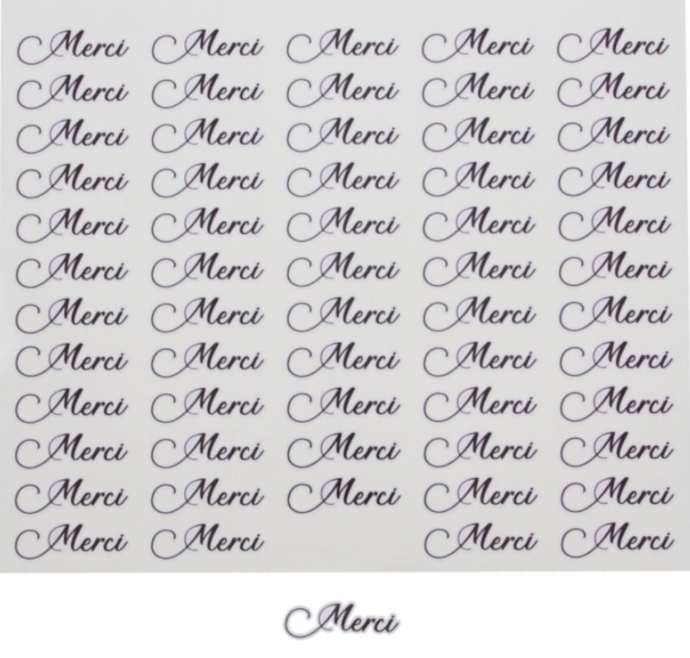 GLOSSY "THANK YOU" STICKER PM BLACK LEAF 60 PC